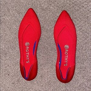 Rothy’s pointed toe red flat
